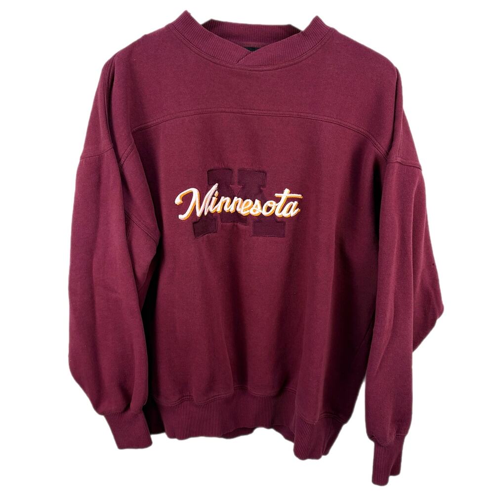 Vintage Minnesota Embroidered Patch Crewneck Sweatshirt - Men's Size XL